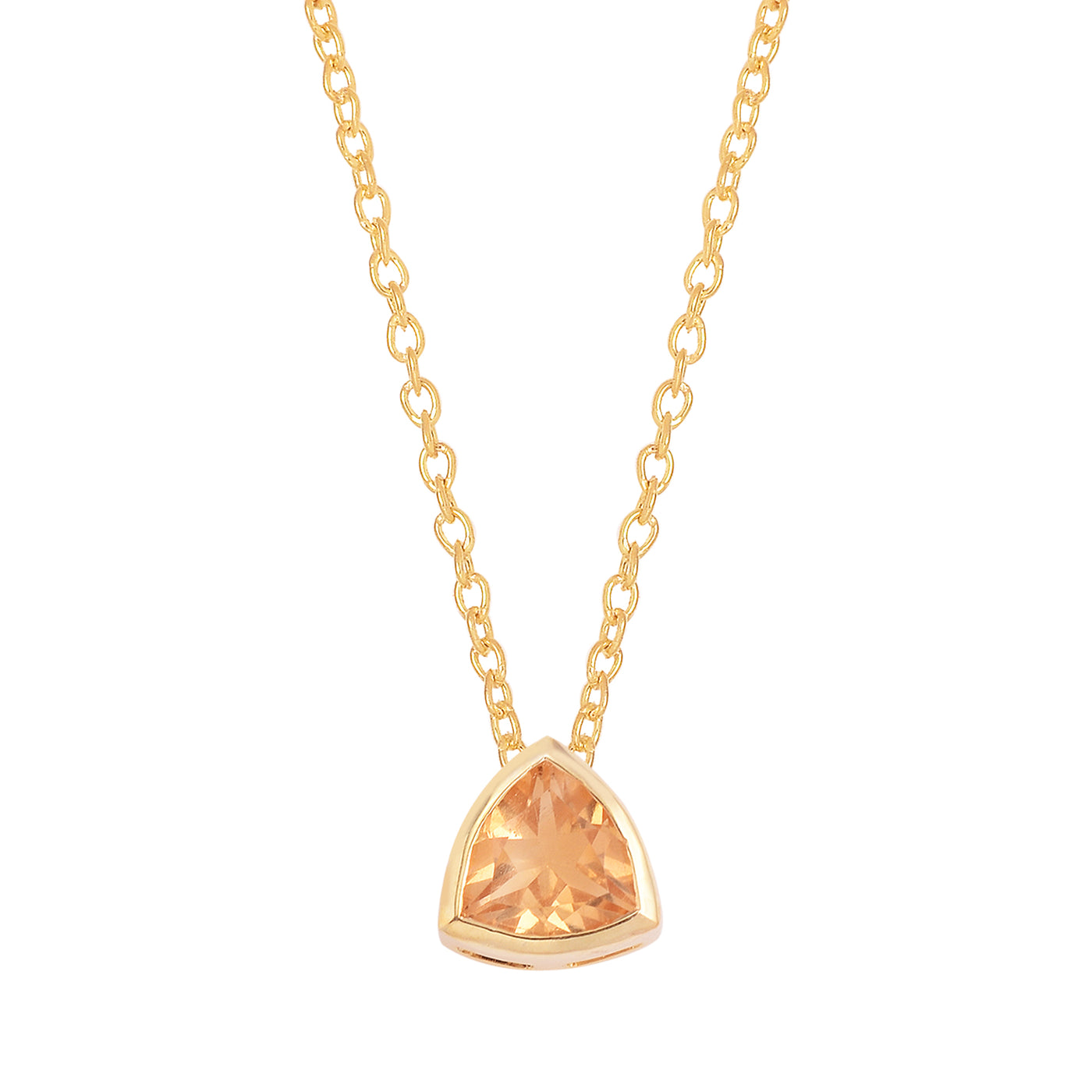 Trillion Citrine Solitaire Chain