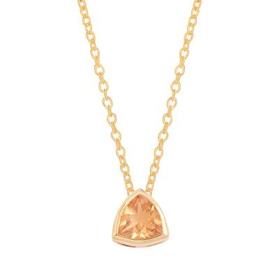 Trillion Citrine Solitaire Chain