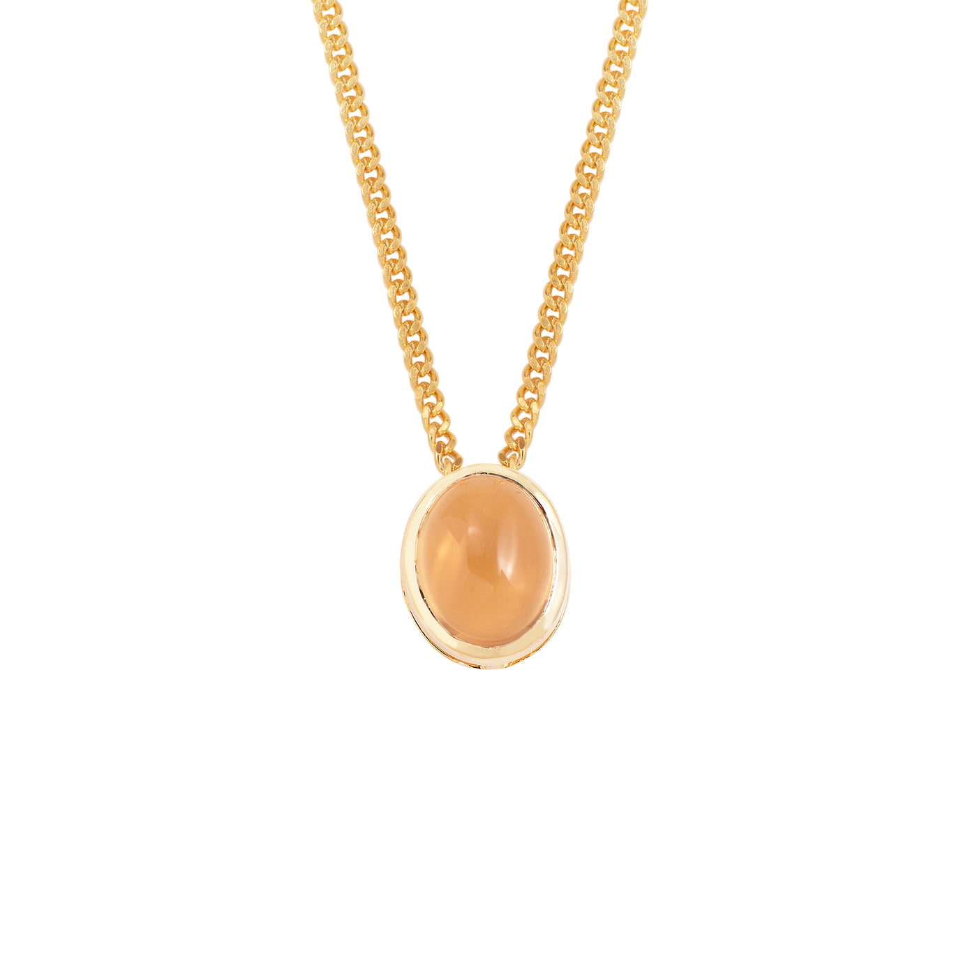 Citrine Solitaire Oval Chain Necklace