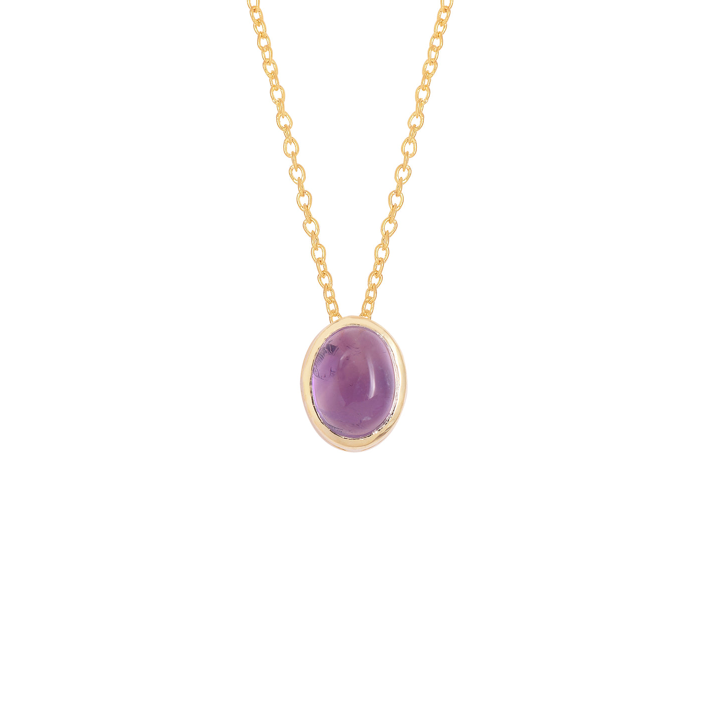 Oval Amethyst Solitaire Necklace