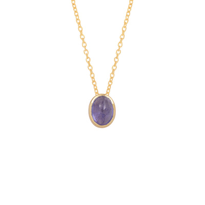 Oval Cut Tanzanite Solitaire Necklace