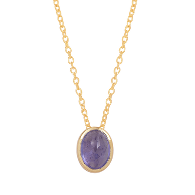 Oval Cut Tanzanite Solitaire Necklace