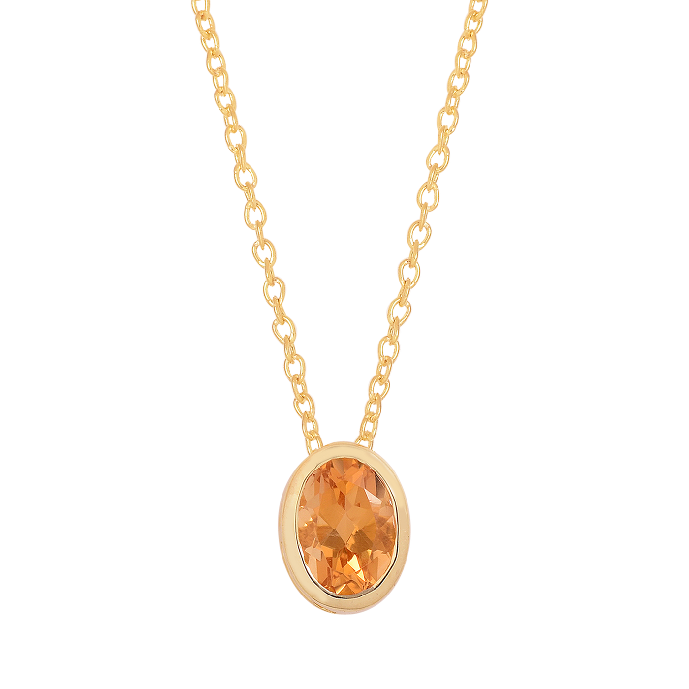 Oval Cut Solitaire Citrine Necklace