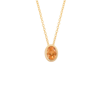 Oval Cut Solitaire Citrine Necklace