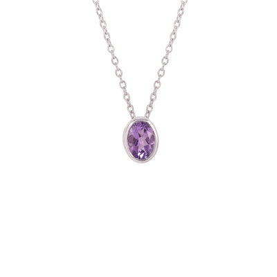 Amethyst Solitaire Chain Necklace