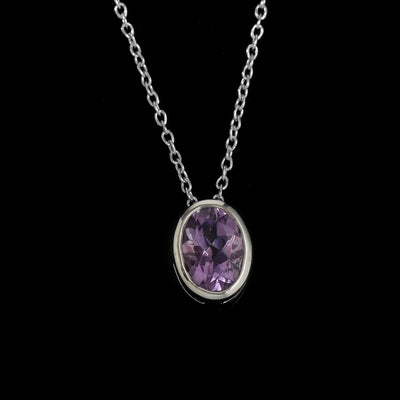 Amethyst Solitaire Chain Necklace