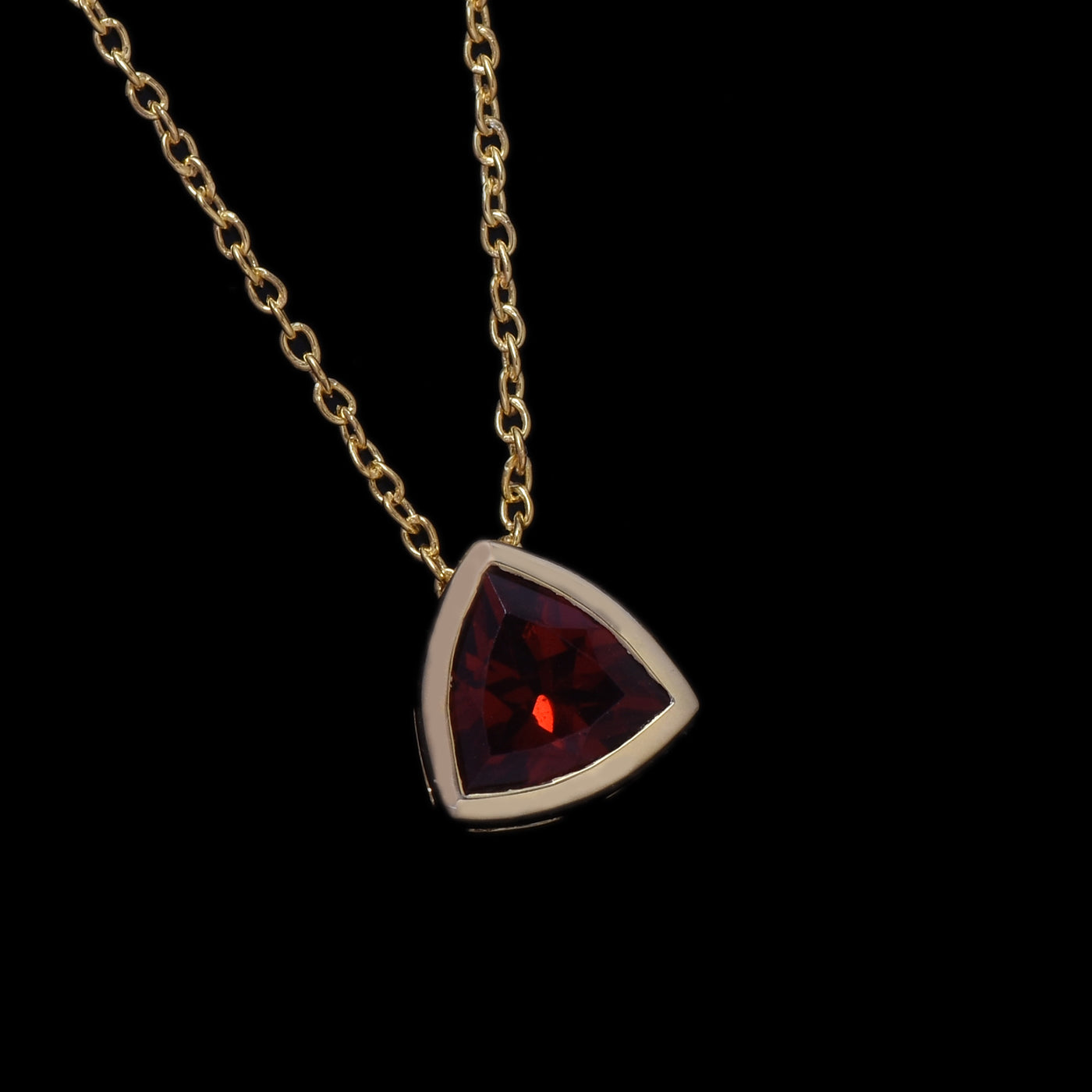 Trillion Garnet Solitaire Chain