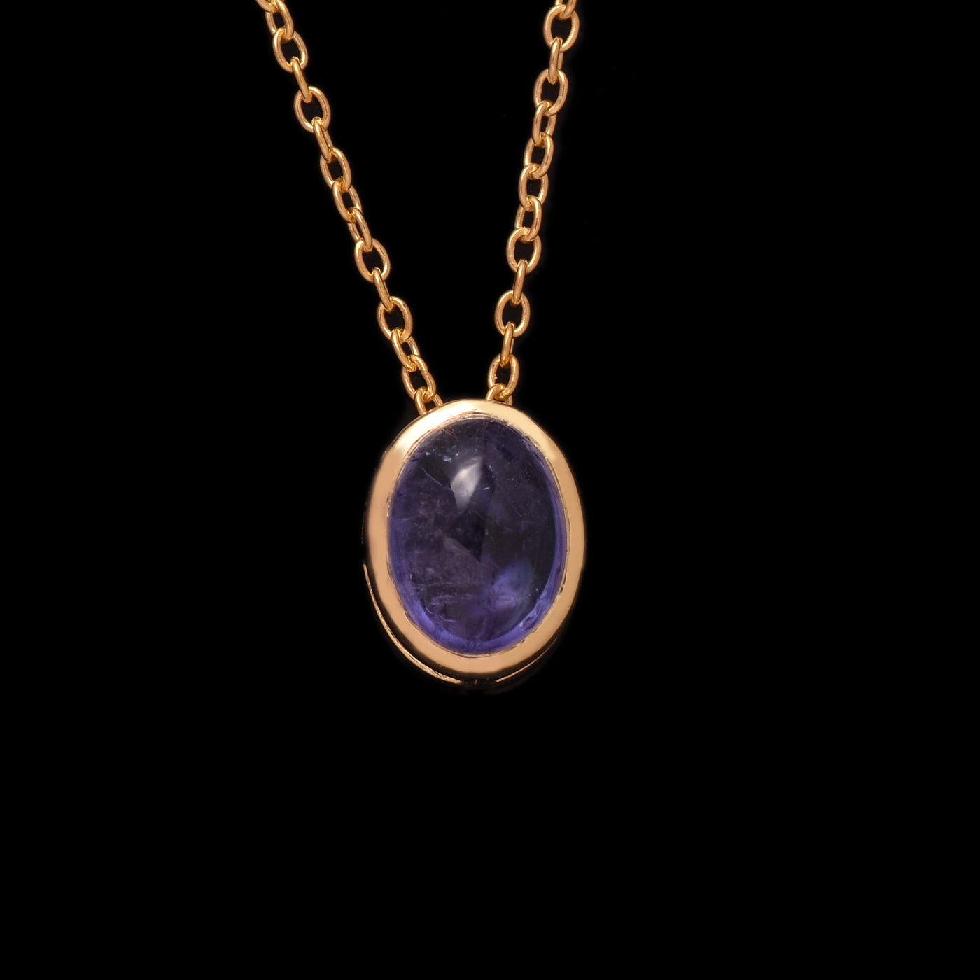 Oval Cut Tanzanite Solitaire Necklace