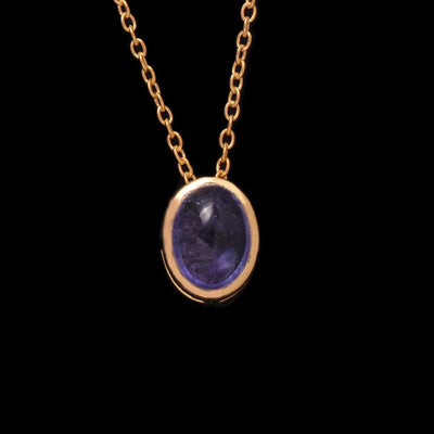 Oval Cut Tanzanite Solitaire Necklace