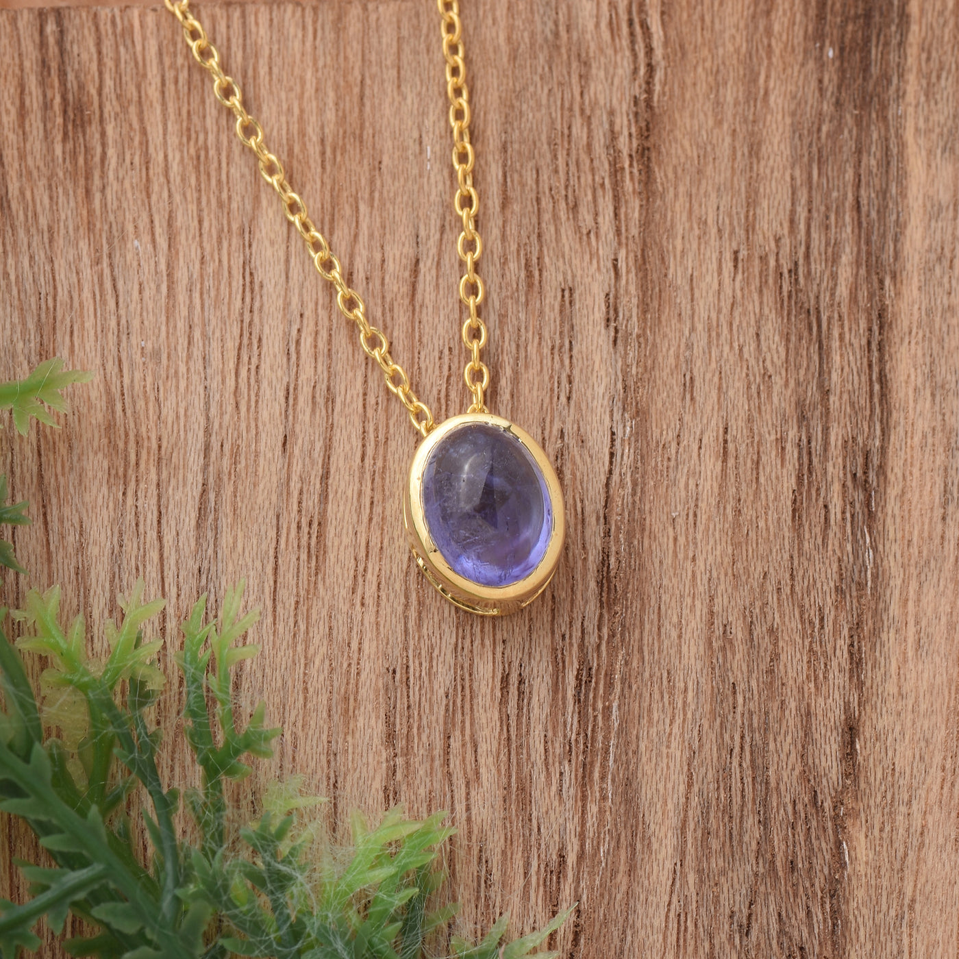 Oval Cut Tanzanite Solitaire Necklace