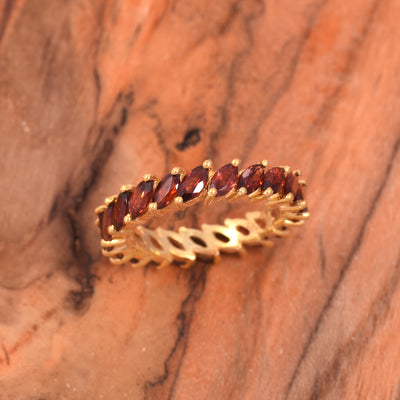 Garnet Eternity Band Ring