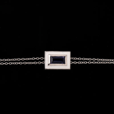 Baguette Iolite Enamel Chain Bracelet