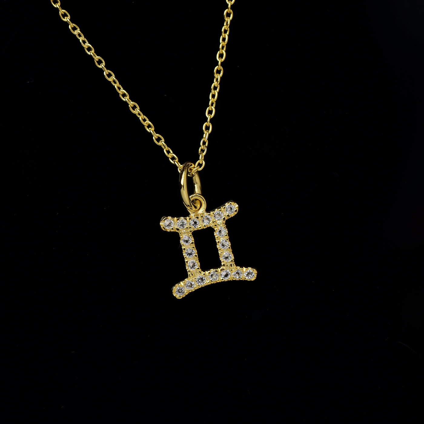 Silver Gemini Zodiac Diamond Necklace