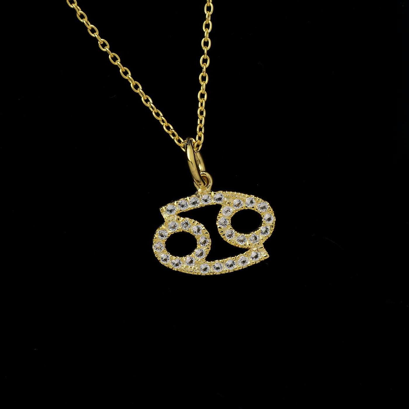 Zodiac Silver Cancer Diamond Necklace