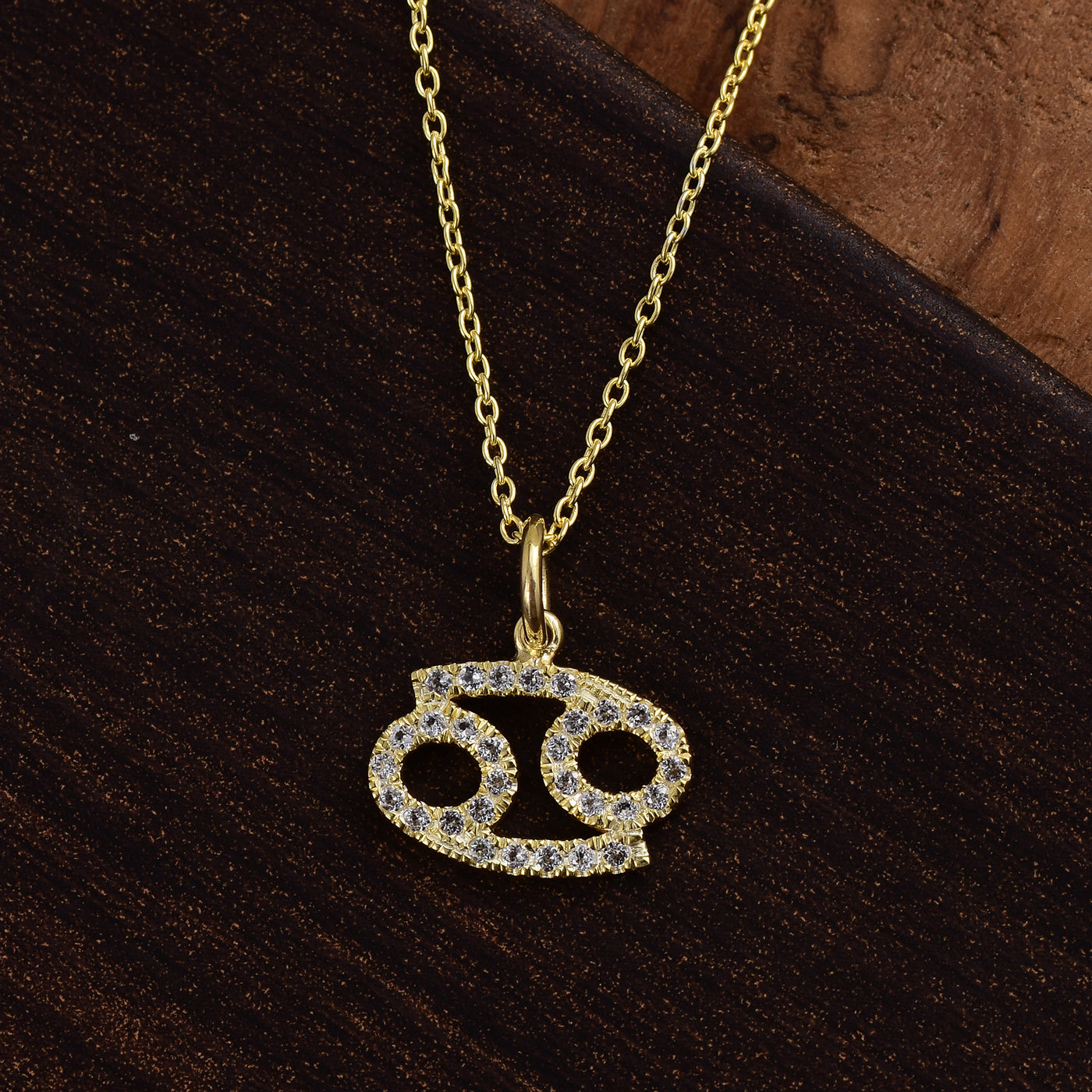 Zodiac Silver Cancer Diamond Necklace