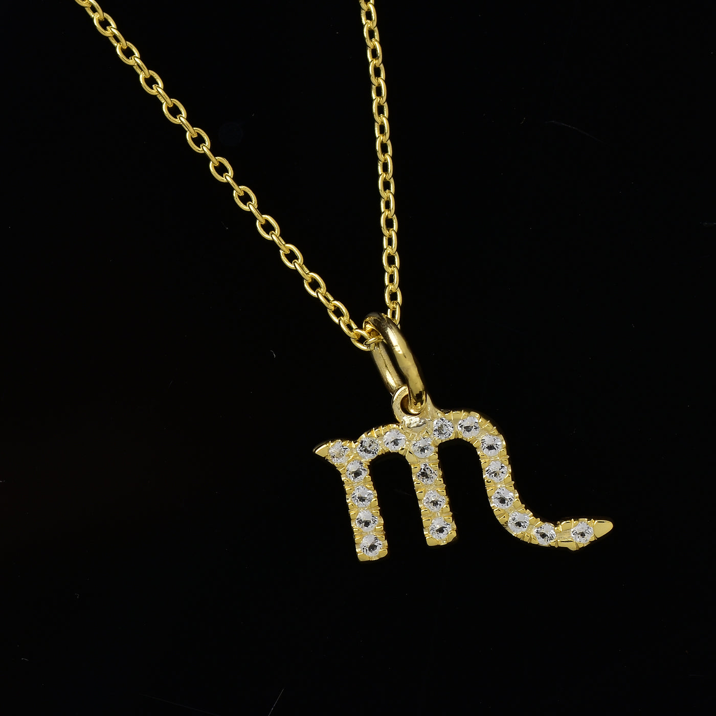 Scorpio Zodiac Silver Diamond Necklace