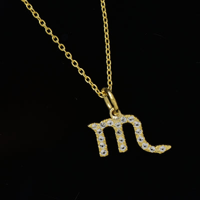 Scorpio Zodiac Silver Diamond Necklace