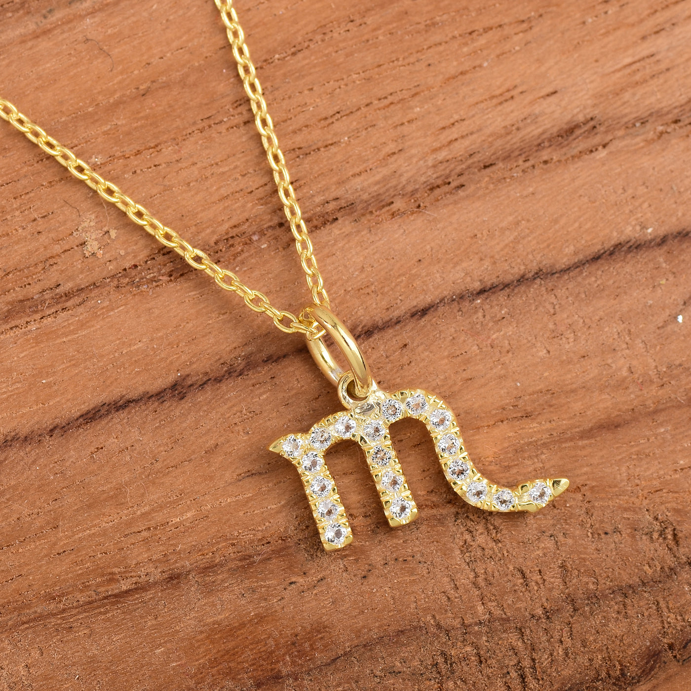 Scorpio Zodiac Silver Diamond Necklace