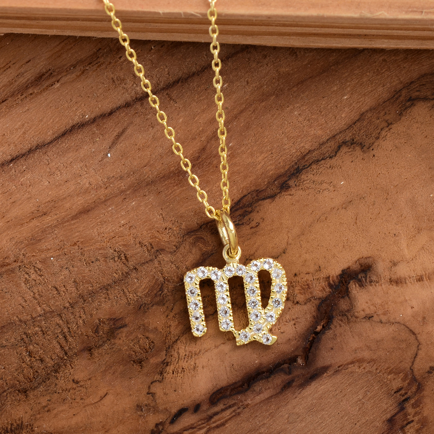 Virgo Diamond Zodiac Silver Necklace