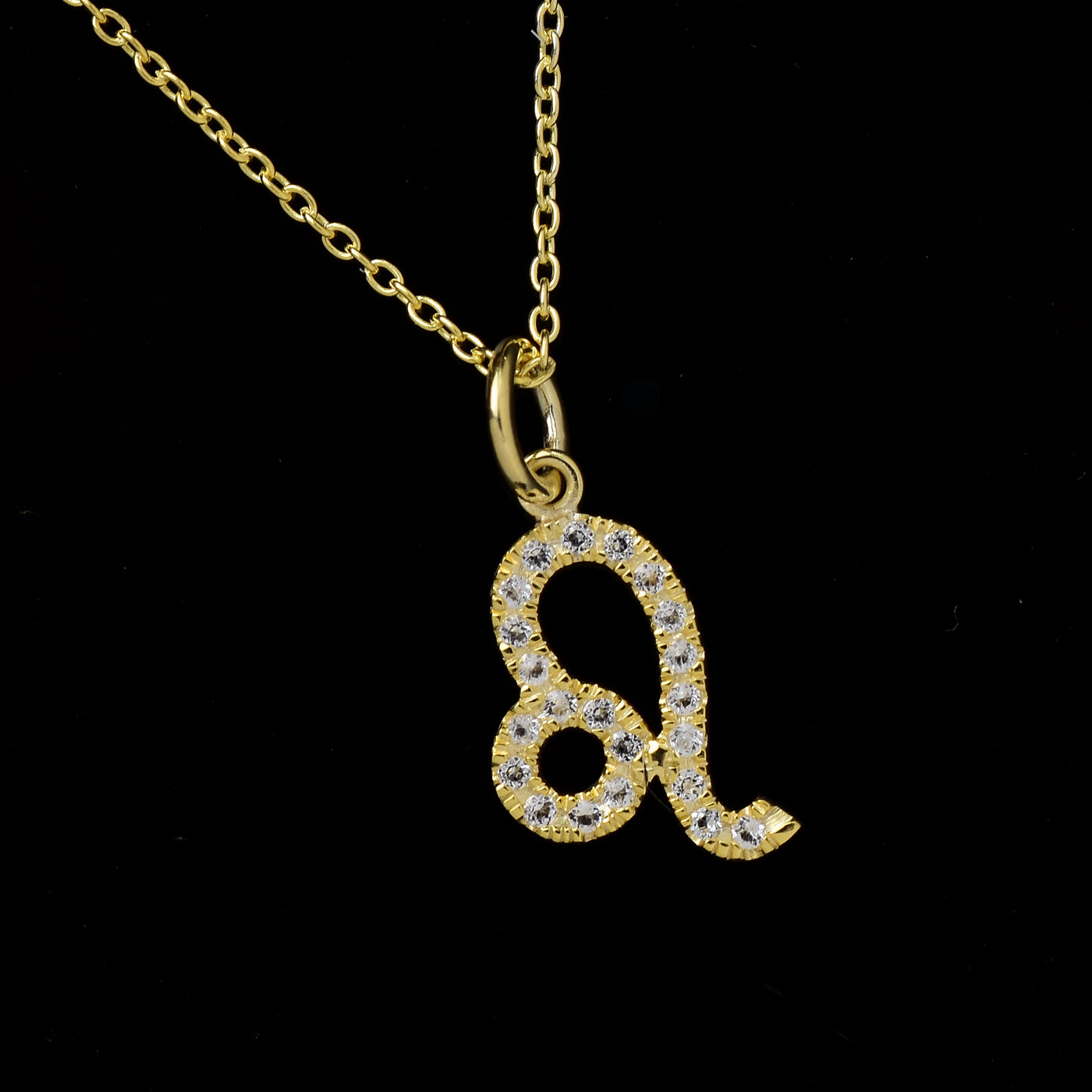 Leo Zodiac Silver Diamond Necklace