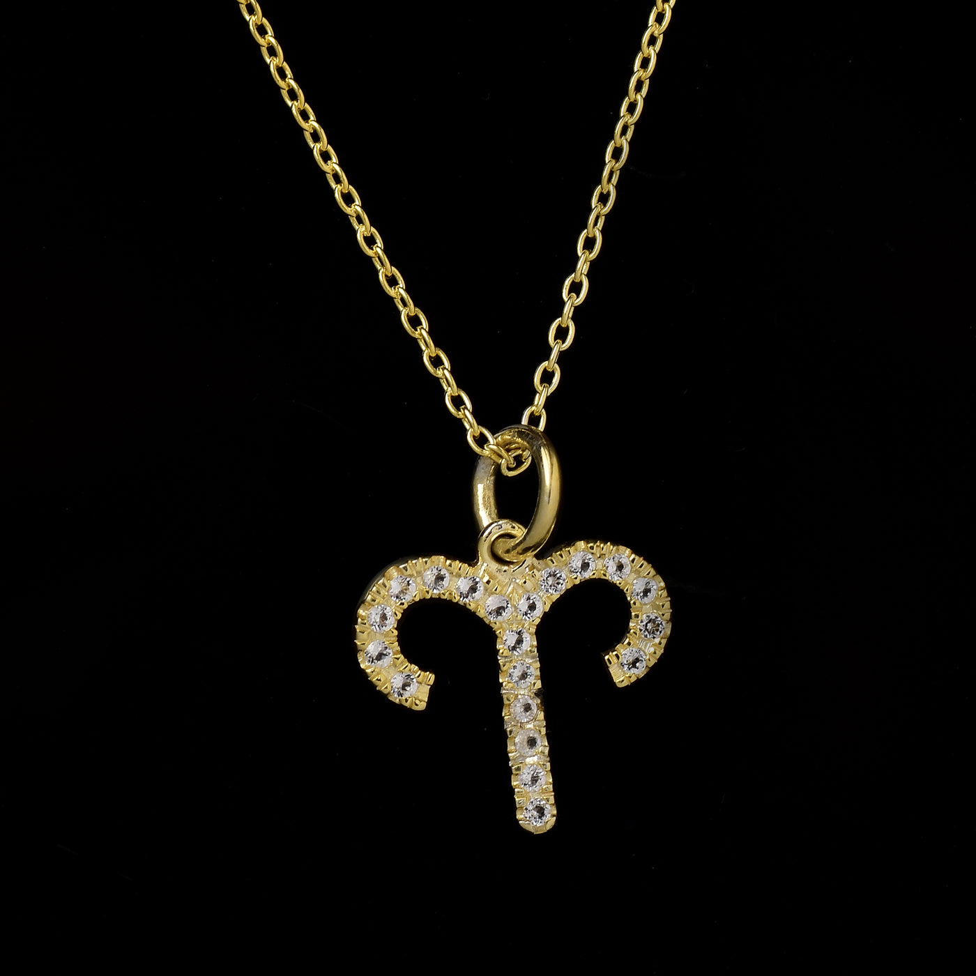 Aries Diamond Zodiac Silver Necklace