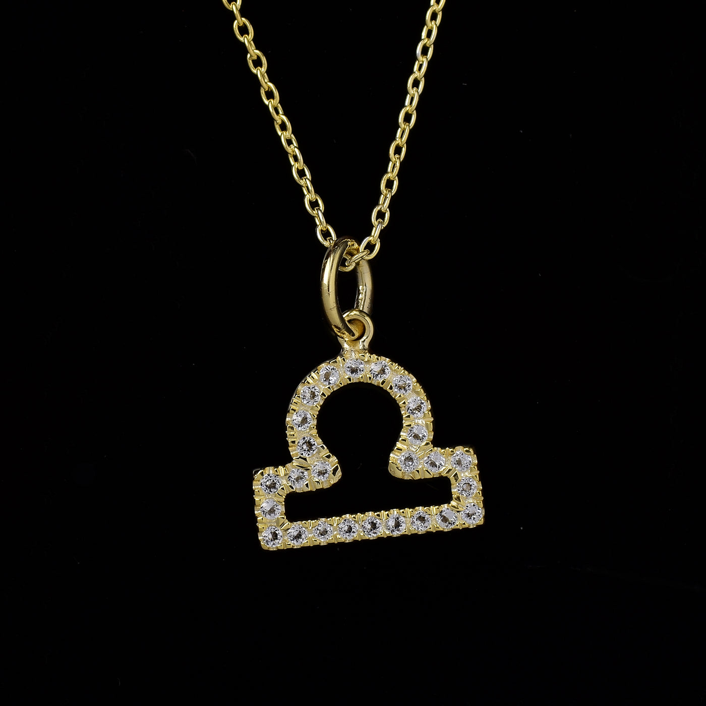 Libra Diamond Silver Zodiac Necklace