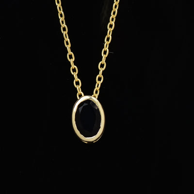 Black Onyx Solitaire Chain Necklace