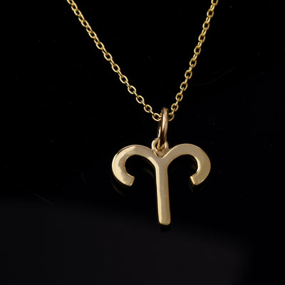 Aries Zodiac Plain Pendant Necklace