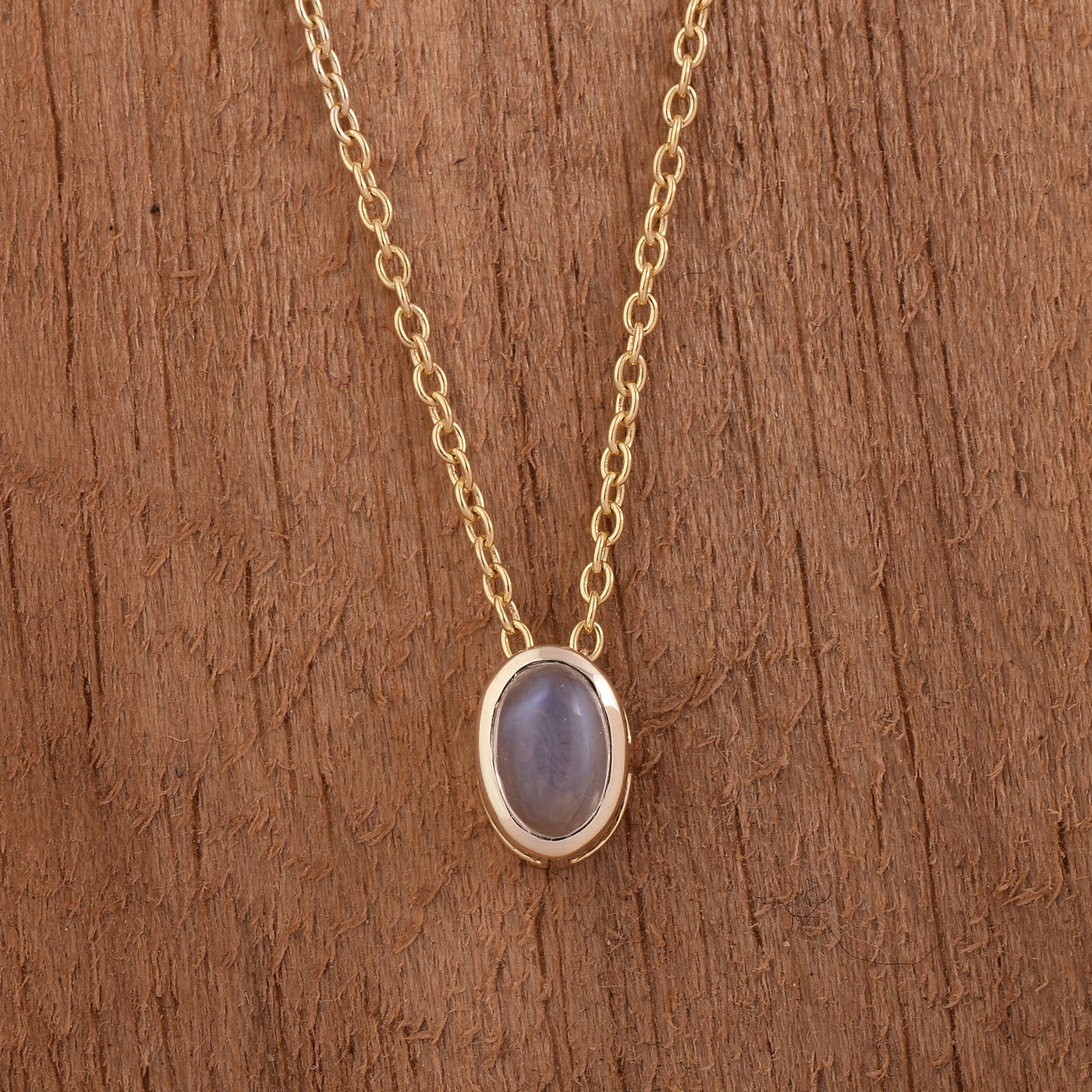 Rainbow Moonstone Solitaire Necklace