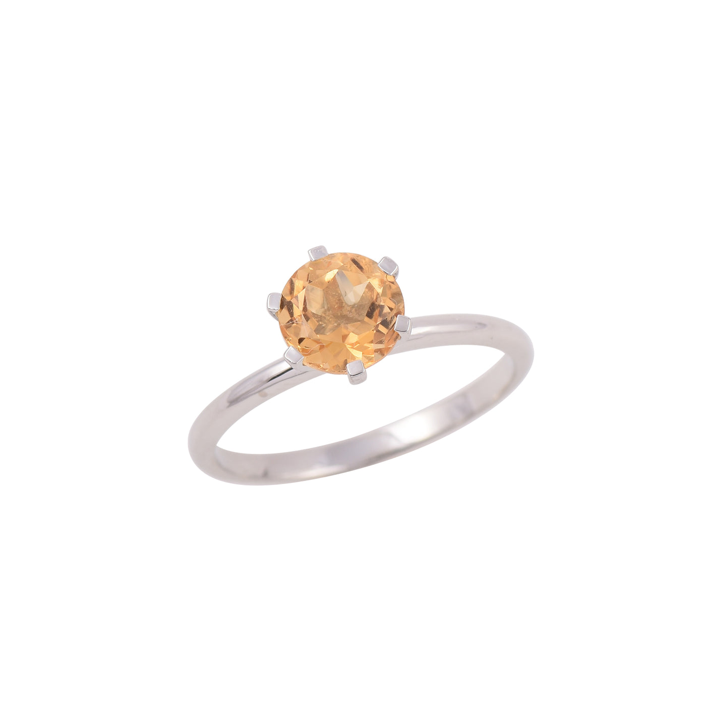 Solitaire Citrine Ring