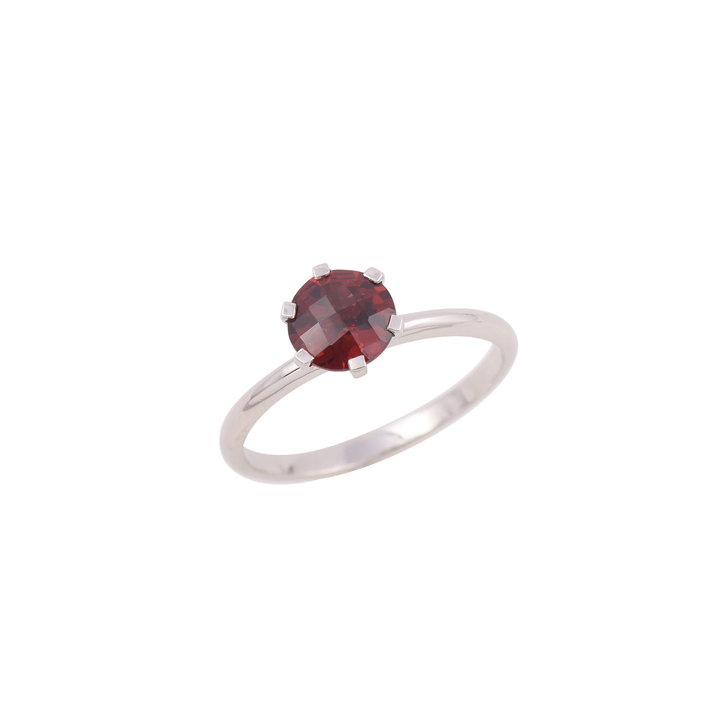 Solitaire Garnet Ring