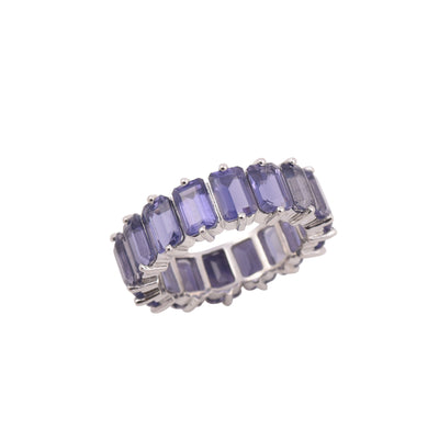 Iolite Octagon Eternity Ring