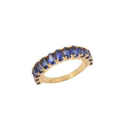 Lab Blue Sapphire Band Ring