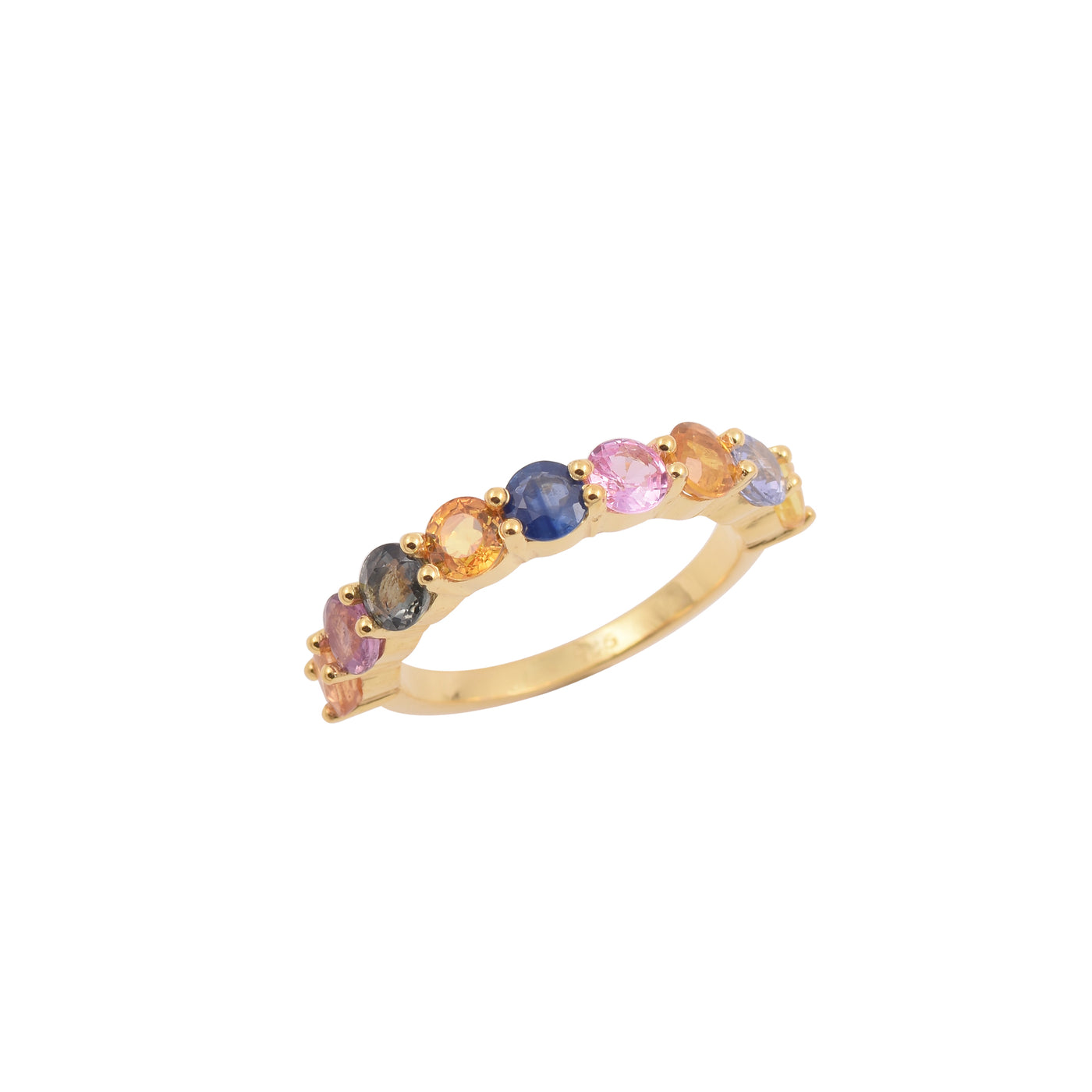 Multi Sapphire Half Eternity Ring