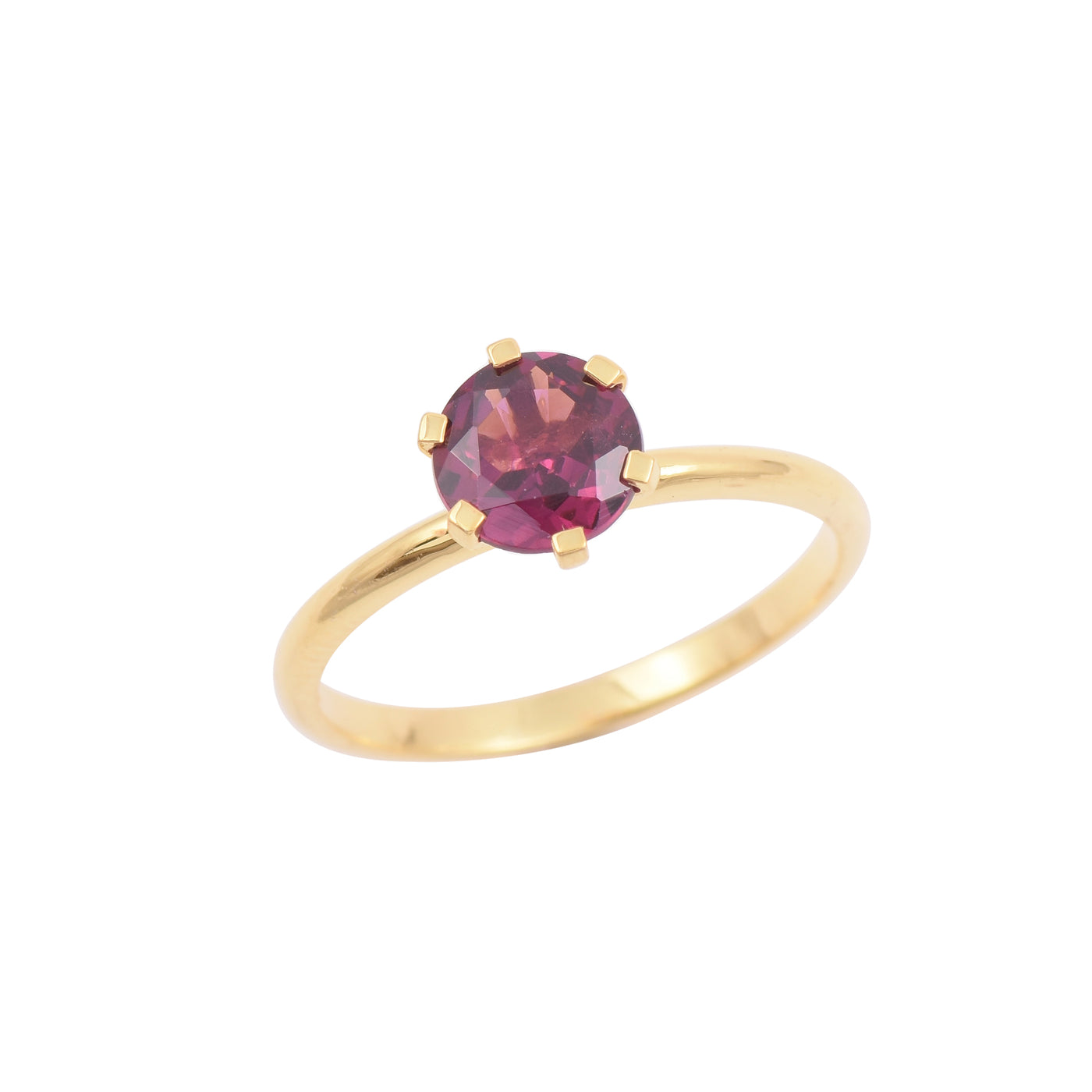 Solitaire Rhodolite Ring