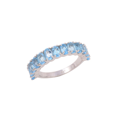 London Blue Topaz Half Eternity Ring