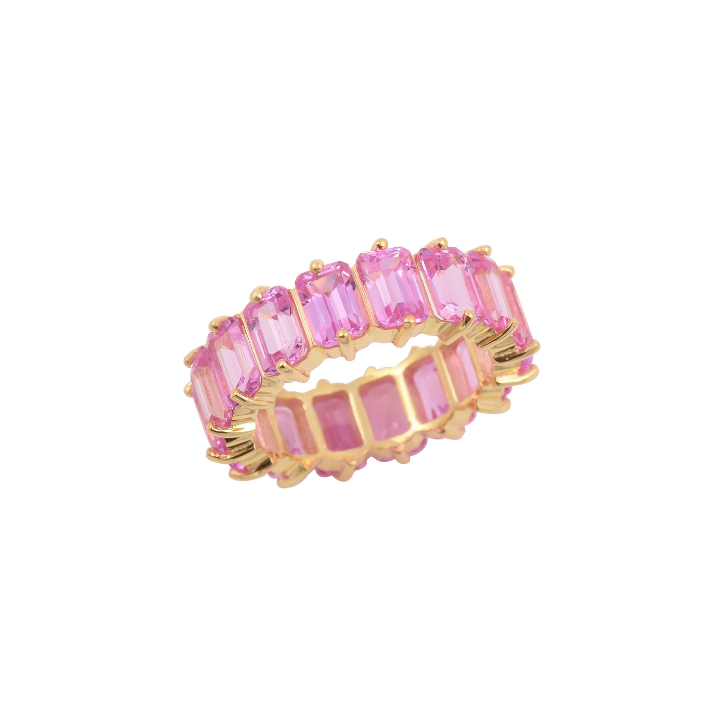 Lab Pink Sapphire Eternity Ring