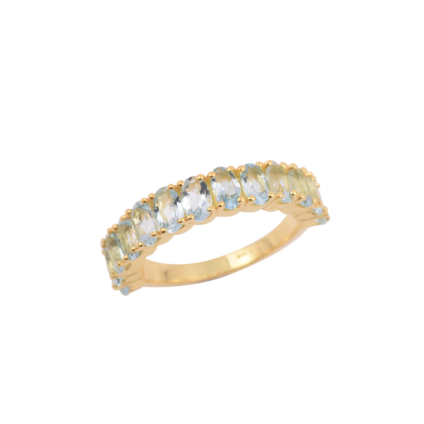 Aquamarine Half Eternity Ring