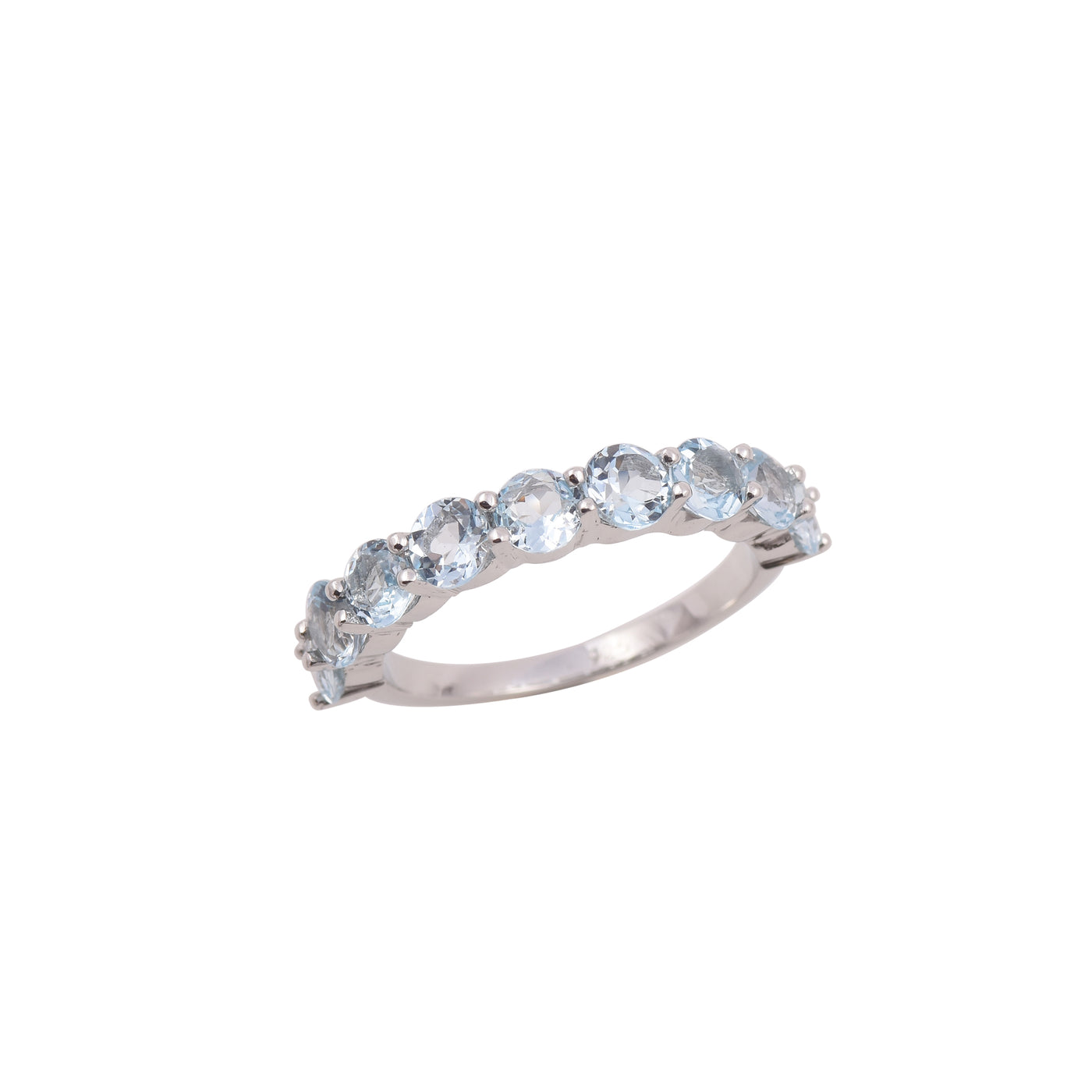 Aquamarine Half Eternity Ring