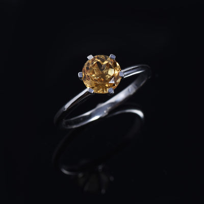 Solitaire Citrine Ring