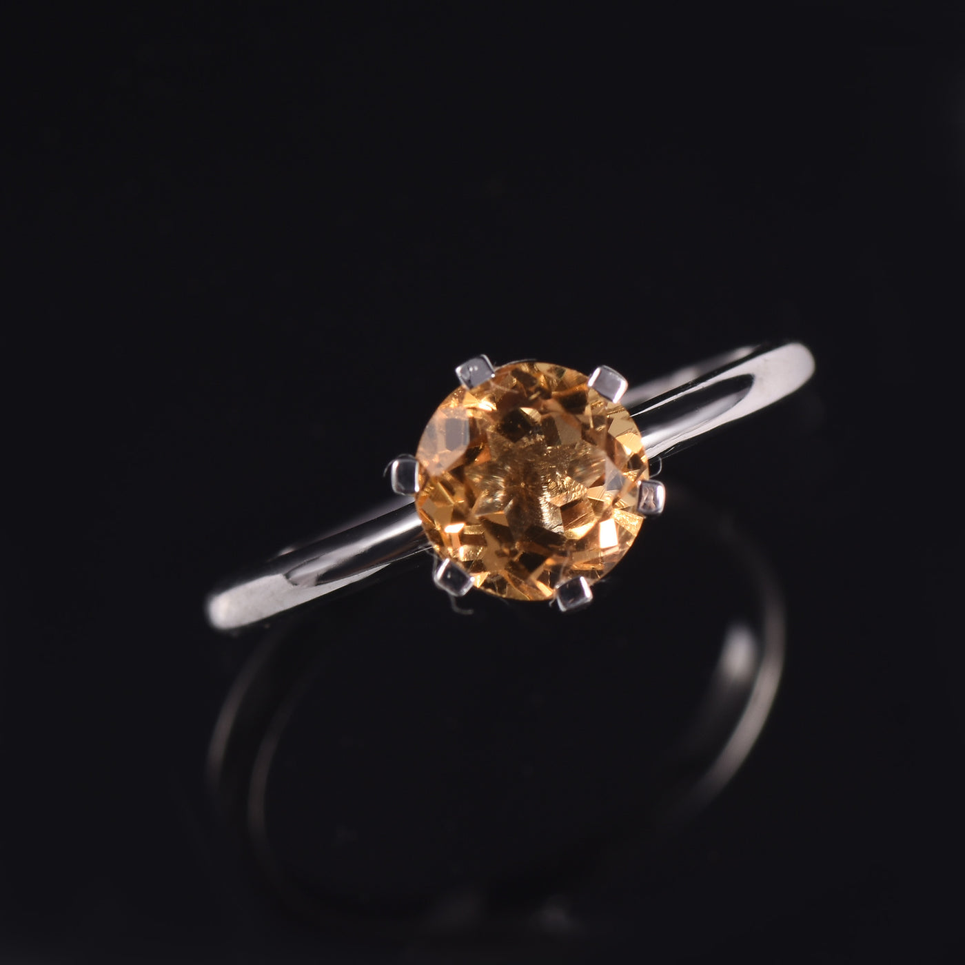 Solitaire Citrine Ring