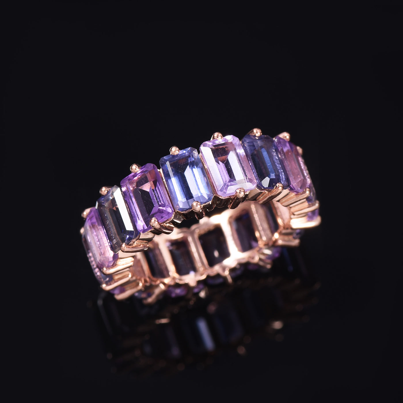 Amethyst & Iolite Full Eternity Ring