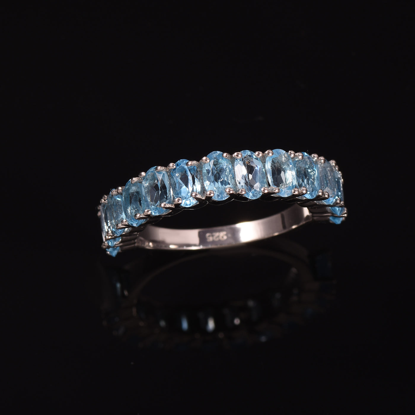 London Blue Topaz Half Eternity Ring