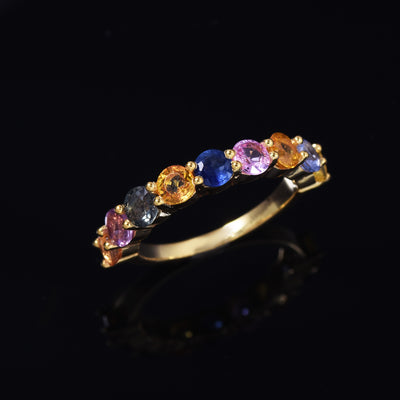 Multi Sapphire Half Eternity Ring