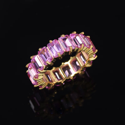 Lab Pink Sapphire Eternity Ring