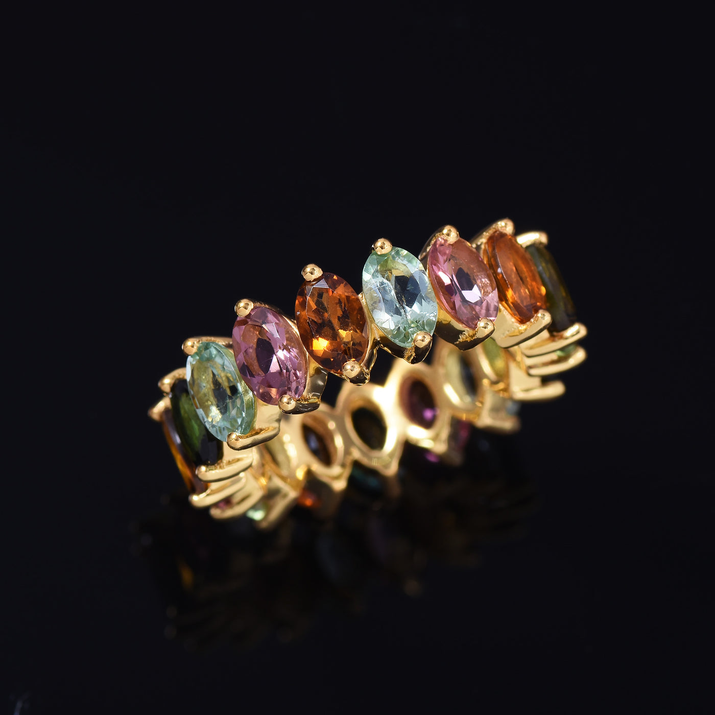 Multi Tourmaline Full Eternity Ring