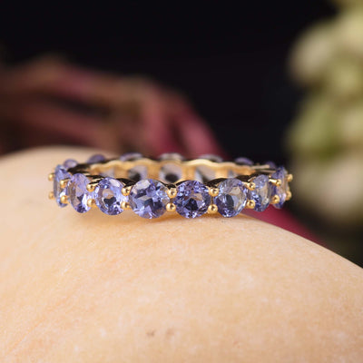 Tanzanite Round Full Eternity Ring