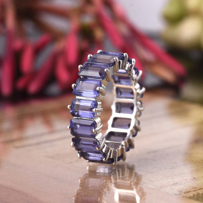 Iolite Octagon Eternity Ring