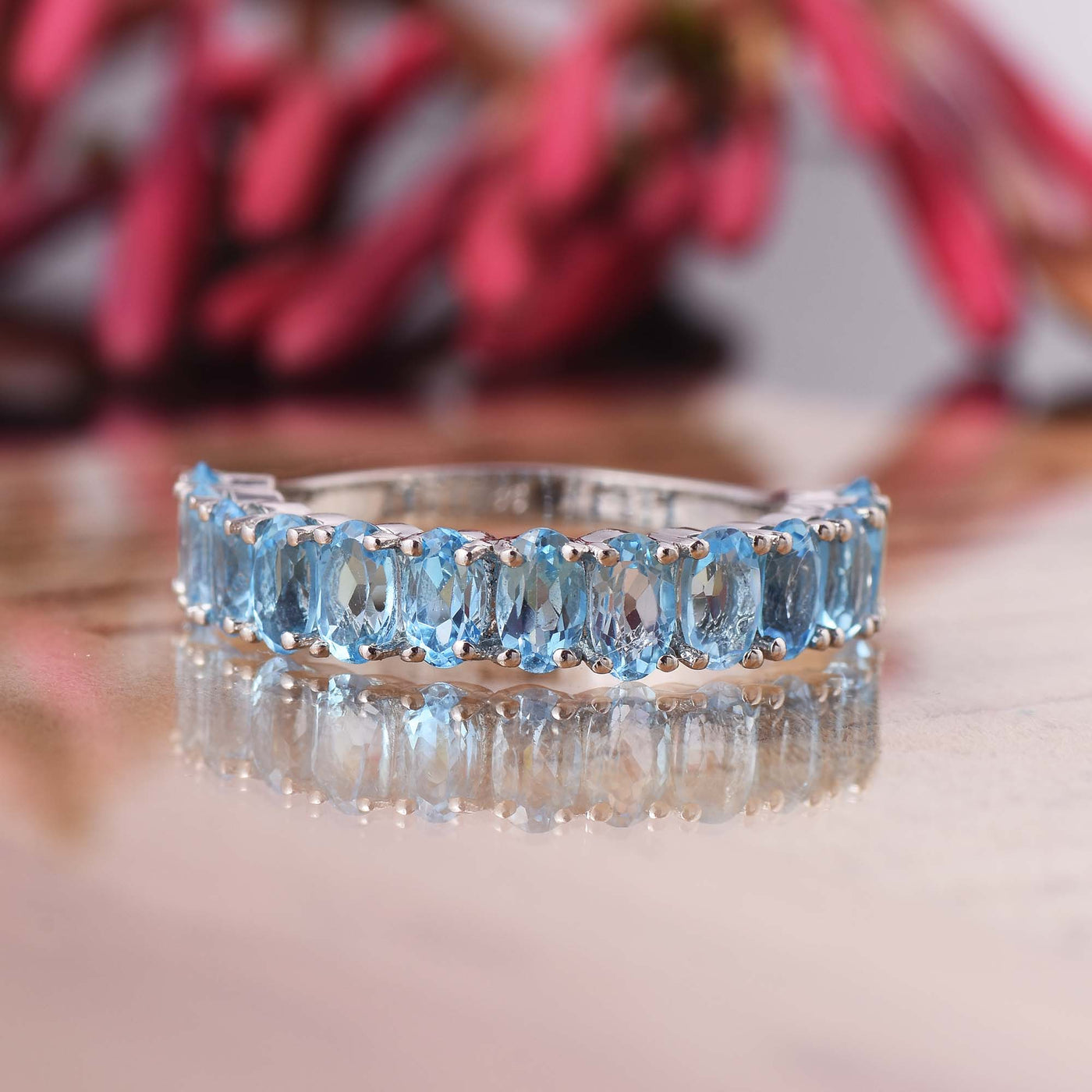 London Blue Topaz Half Eternity Ring