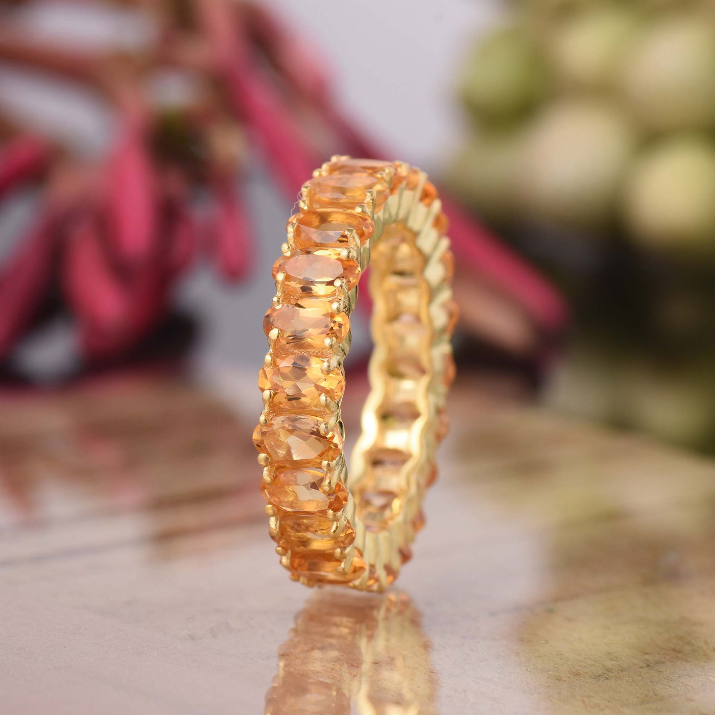 Citrine Full Eternity Band Ring